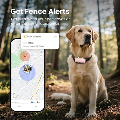 SEEWORLD Cat Tracker Mini GPS Pet Tracker for Dogs Cats Real-Time Location Tracker Virtual Fence 180 Days Location History 4G Dog Tracker for 6.5lbs+ Pets, Subscription Required