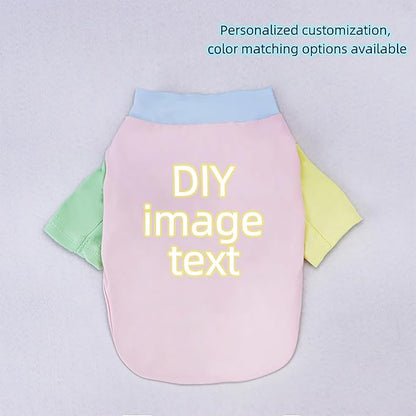 Custom Dog Shirt,Personalized Pet Apparel with Name Text Photo Image,Lightweight Breathable Puppy Kitten Cotton Vest for Small Medium Large Dogs Cats,Puppy Gift (Dopamine Green, Small)