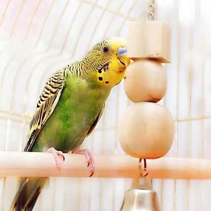 Bird Perch Wooden Parrot Perchs Stand, 4PCS Parrot Perches Toys Wood Perches with Different Widths Bird Cage Toys Cage Accessories for Macaws, Small Parakeets, Conures, Budgies, Finches