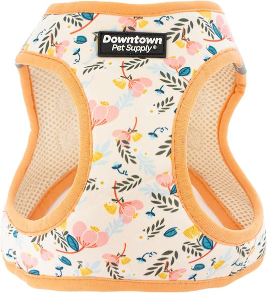 Downtown Pet Supply Step-in Dog Harness – No Pull, Adjustable Padded Mesh with Reflective Trim, Secure Buckle Strap – Comfortable & Breathable Small Dog Harness, X-Small,Floral