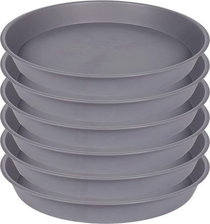 2 Pack of 10 inch Plant Saucer Gray, Heavy Duty Plastic Plant Saucer 10 inch Round, Durable Plant Tray for Pots, Plant Saucers for Indoors, Plant Trays for Planter 9"/10" (10", Cement)