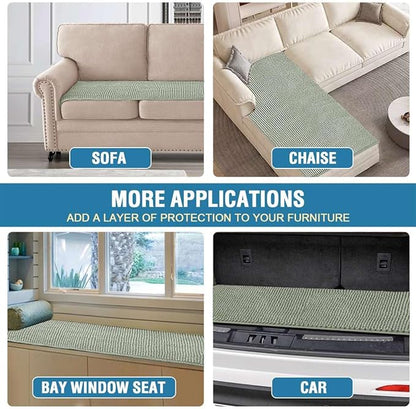 H.VERSAILTEX Plush Chenille Couch Cover for 3 Cushion Couch Anti Slip Washable Sofa Slipcovers Soft and Durable Furniture Protector for Dogs Cats Kids (27.5" x 71", Sea Foam)