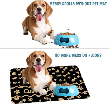 Personalized Dog Cat Mat with Name Photo Custom Placemat Feeding Mats for Food and Water Customized Non-Slip Waterproof Doormat for Bowls Outdoor Indoor Floors Customized Mat Gifts for Pet Owner