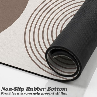 Dog Food Mats for Floors Waterproof, Cat Water Bowl Mats Pet Feeding Absorbent Mat Placemats for Food and Water Brown Bohemia 12 * 20 inch
