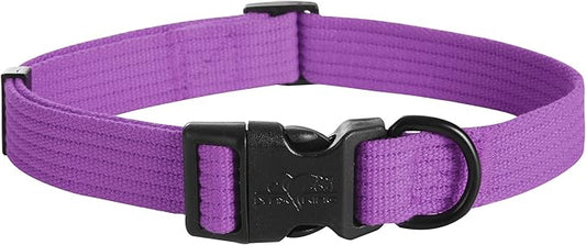 lynxking Dog Collar Soft Padded Breathable Cotton Solid Color Strong Adjustable Pet Collar for Little Puppy