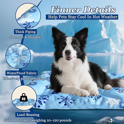 Cooling Mat for Dogs - 2025 Upgrade 35.4"x23.6" Pet Cool Mats for Dogs/Cats, Washable Non-Slip Cooling Pet Mat for Summer, Portable Ice Mat for Dogs/Cats