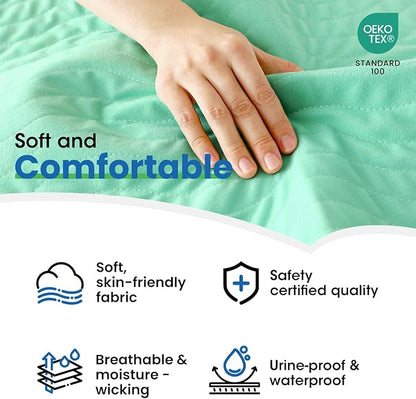 Noovirum® Washable Underpads, 34"x36" (Pack of 6) Reusable Incontinence Pads for Kids, Adults, Elderly, Pets - Waterproof Protective Pad for Bed, Couch, Sofa, Furniture, Floor