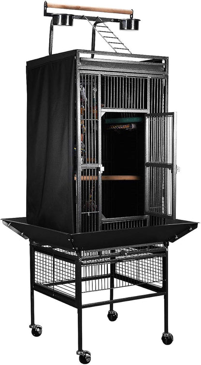 Colorday Good Night Bird Cage Cover for Large Bird Cage with Play Top (Patented), Black 61"