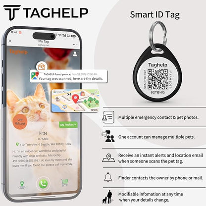 The Multi-Cat Household Kit: 5 Universal QR ID Tags. A Complete Set for All Your Cats. Scan for Instant Call & Vet Info - No Subscription Ever (5 Colours, for cat - 1")