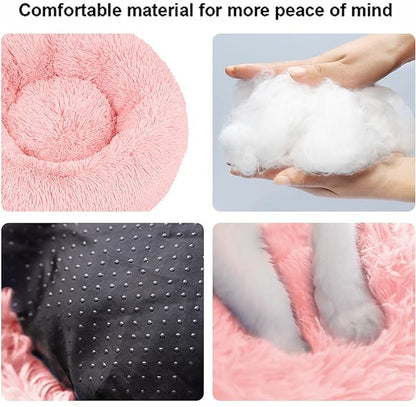Cat Beds for Indoor Cats,20 Inch Dog Bed for Small Melium Large Dogs, Washable-Round Pet Bed for Puppy and Kitten with Slip-Resistant Bottom