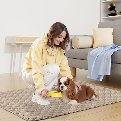 Smiry Waterproof Dog Bed Cover Blanket, Soft Reversible Pet Blanket, Washable Leakproof Cats Dogs Couch Cover for Sofa, Couch, Furniture (30x53 Inch, Taupe/Beige)