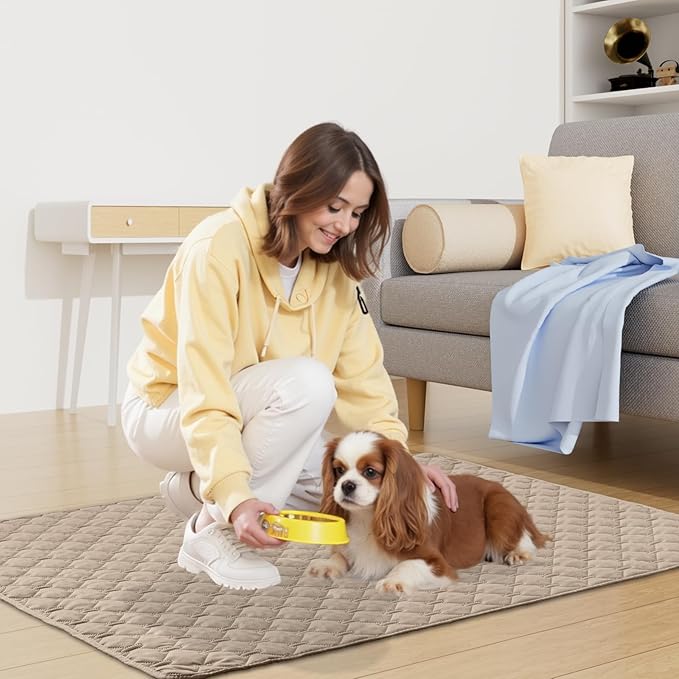 Smiry Waterproof Dog Bed Cover Blanket, Soft Reversible Pet Blanket, Washable Leakproof Cats Dogs Couch Cover for Sofa, Couch, Furniture (82x120 Inch, Taupe/Beige)