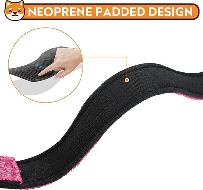 Reflective Dog Collar, Adjustable Soft Neoprene Padded Nylon Pet Collars with Buckle for Extra Large Dogs, Hotpink,XL