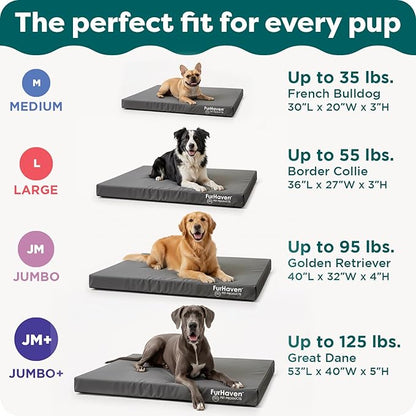 Furhaven Water-Resistant Orthopedic Dog Bed for Large/Medium Dogs w/ Removable Washable Cover, For Dogs Up to 55 lbs - Indoor/Outdoor Logo Print Oxford Polycanvas Mattress - Forest, Large