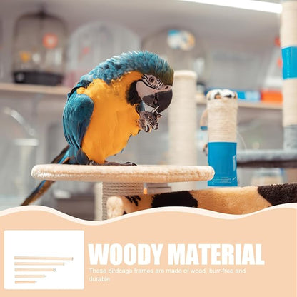 Veemoon Wood Bird Perch Stand 5pcs Parrot Cage Stick Standing Sticks Climbing Branch Rod Bird Cage Grinding Toy for Cockatiels Parakeet （10+15+20+25+30 CM）