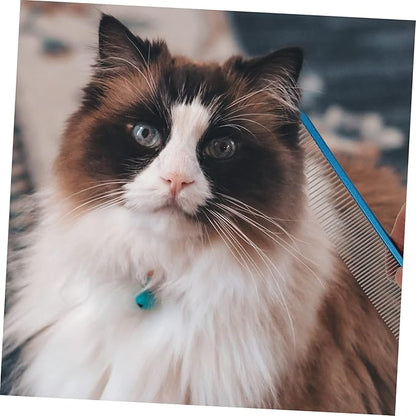 POPETPOP Daily Use Compact Pet Comb Ergonomic Design for Easy Grooming Wear-resistant Aluminum Smooth Edges for Comfortable Use for Dogs and Cats