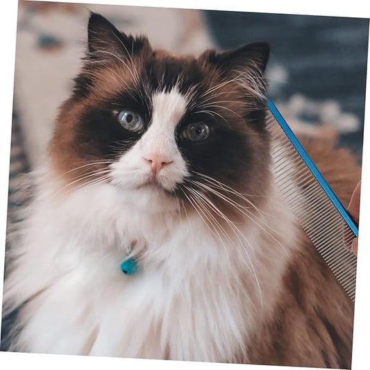 POPETPOP Daily Use Compact Pet Comb Ergonomic Design for Easy Grooming Wear-resistant Aluminum Smooth Edges for Comfortable Use for Dogs and Cats
