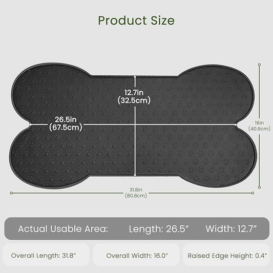 Dog Food Mat Anti-Slip Silicone Dog Bowl Mat Thicker Pet Placemat Waterproof Cat Feeder Pad with Raised Edge Puppy Kitten Feeding Mats Suitable Small Medium-Sized Dogs Cats Eating Tray