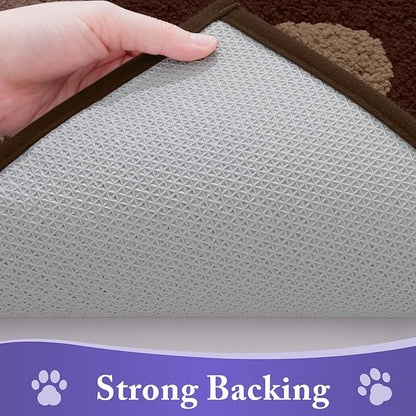 Buganda Dog Door Mat for Muddy Paws, Absorbent Dirt Trapper Non Slip Indoor Doormats, Washable Low-Profile Mat for Mud Dogs, Entryway Carpet for Inside Floor (30x20 Inches, Brown)
