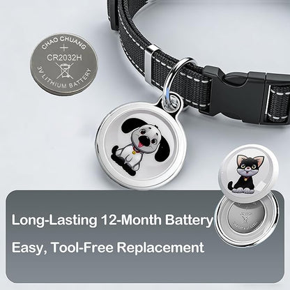 GPS Pet Tracker with Apple Find My Network, Android Compatibility, Real-Time Location Tracking, Water-Resistant (DINGWEIQI02)