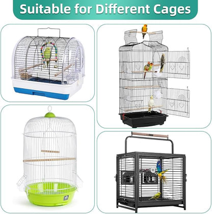 Bird Cage Seed Catcher, Seed Catcher Guard Net Cover, Parrot Nylon Mesh Net Cover, Universal Soft Airy Cage Net Stretchy Skirt for Round Square Cages (Star-White, 15.7" x87")
