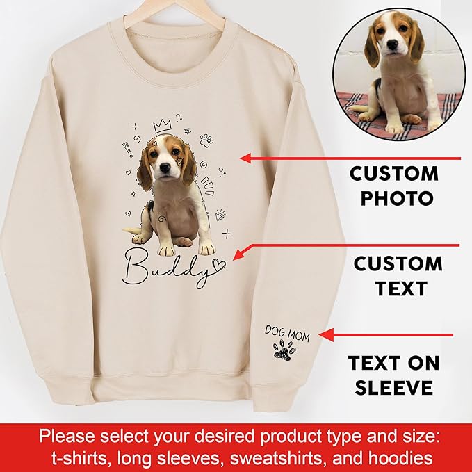 CHIARA CONTI11 Custom Dog Hoodie, Custom Pet Gifts, Custom Dog Shirt, Custom Dog Sweatshirt, Valentine's Day Gift
