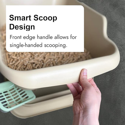 Mr Catman Cat Sifting Litter Box for Pine Pellets with Sifter Pan & Extra-Large 7-Day Waste Storage Tray, Sifting Cat Litter Box -Sturdy & Non-Stick, Less Tracking, Easy Clean, Odor Control