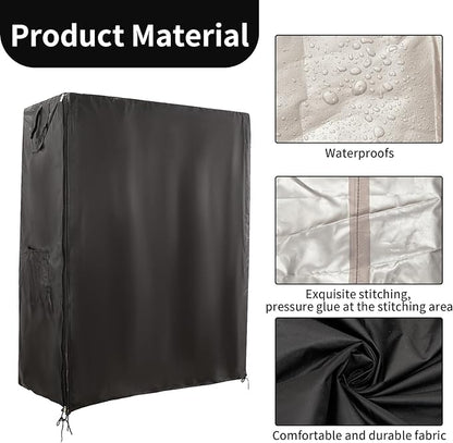 Bird Cage Covers for Night,38”L×23”W×51”H,420D Fabric Washable Waterproof Large Dust Pet Birdcage Breathable Warm Protection Cover,Distraction and Light Eliminator for Winter,Cats,Mink(with Mesh)