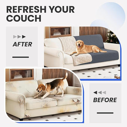 Waterproof Dog Bed Cover Pet Blanket, Soft Couch Cover for Dogs Washable, Non-Slip Dog Blanket Protect Furniture Couch Sofa Car for Puppy Large Dogs Cat (30x53 Inch, Dark Grey)