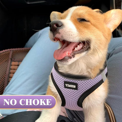 YIMEIS Dog Harness and Leash Set, No Pull Soft Mesh Pet Harness, Reflective Adjustable Puppy Vest for Small Medium Large Dogs, Cats (Taro Purple, Small (Pack of 1)