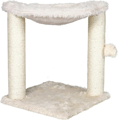 TRIXIE Baza Scratching Post with Hammock | 16" Base, Cream, Small