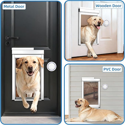 Customizable Size Electronic Dog Door for Wall, Bell Activated Auto Lift Pet Door Smart Aluminum Doggie Door for Wall,Lockable Weatherproof,Customize Size According to The Pet