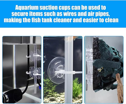 AQUANEAT 20 Pack Suction Cups with 40 Zip Ties for Aquarium Fish Tank Decoration Moss Shrimp Nest