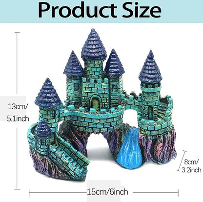 Fish Tank Decorations Vintage Castle Aquarium Decorations Resin Cave Hideouts Large for for Betta Fish Freshwater and Saltwater Fishtanks, Fish Tank Accessories