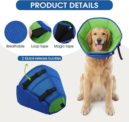 Dog Cone for Large Dogs After Surgery, Adjustable Soft Recovery Cone Collar for Dogs to Stop Licking, Professional Elizabethan Collar for Pet, Recovery Cones for Wound Healing & Hot Spots