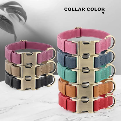 Plutus Pet Genuine Leather Dog Collar – Adjustable Pet Collar with Quick Release Metal Buckle, Soft Real Leather for Small Medium Large Dogs, Heavy Duty & Skin-Friendly (Purple, XS)