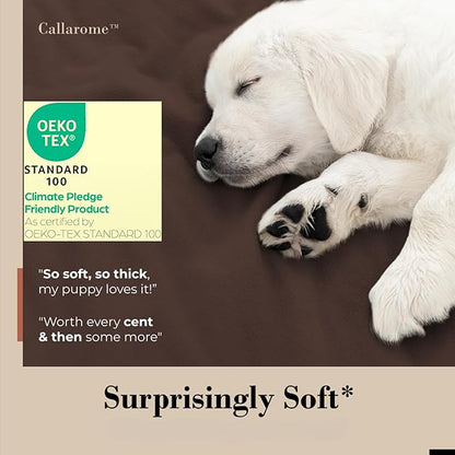 Waterproof Dog Blanket - Multipurpose Lekproof Blanket for Pets or Adults - Furniture Protector for Bed, Couch, Water Proof & Stain Resistant Easy to Clean Throw Blanket, Reversible Brown 50"x60"
