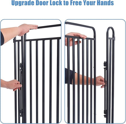 New Thickened Version Dog Playpen, 43 Inch Dog Fences for The Yard, Portable Outdoor Dog Playpen for Large/Medium/Small Dogs, Foldable Metal Dog playpen, with Doors (16 Panels, 43 Inch)