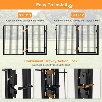 Dog Fence Outdoor Pens Outside,Portable Dog Play Pen 40" H 12 Panels Pet Playpen Exercise Pens for Puppys Small Medium Large Dogs RV Camping Yard Garden Indoor Wide Gate