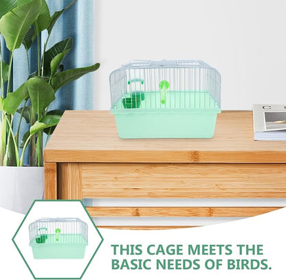 BESPORTBLE Portable Bird Travel Carrier Cage with Perch Food Box Waterer Transparent Bird Parrot Carrier Hamster cage