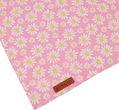 ADOGGYGO Floral Dog Bandana 2 Pack, Reversible Pink Daisy Pet Scarf Bib, Adjustable Fit Cute Flower Bandanas for Extra Large Dogs Pets (X-Large)