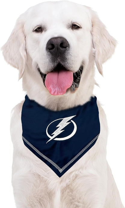 Pets First NHL Tampa Bay Lightning TIE Bandana, Size Large/X-Large. Dog Bandana Scarf Bib for Pet Cat Dog. The Ultimate Game-Day, Party Bandana