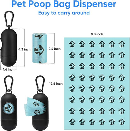 MYPIN Cat Litter Scooper with Holder, Upgraded Cat Litter Shovel with Bags and Waste Can, Cat Scooper with Extra 135 Count Litter Waste Bags, Large Capacity Portable Litter Shovel