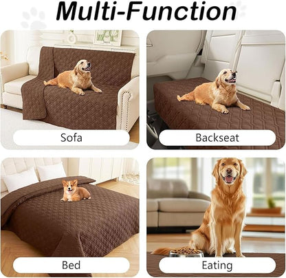 hyha Waterproof Dog Bed Blanket, Soft Pet Blankets, Waterproof Couch Cover for Dogs, Reversible Sofa Covers Washable for Furniture (30x53 Inch, Brown/Brown)
