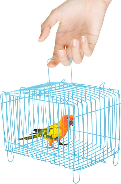Kisangel Metal Bird Travel Cage Small Bird Cage Portable Carrier Storage s Carrying for Pet Product