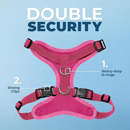 Voyager Step-in Pet Harness - All Weather Mesh, Adjustable Step in Harness for Cats and Dogs by Best Pet Supplies - Fuchsia, S
