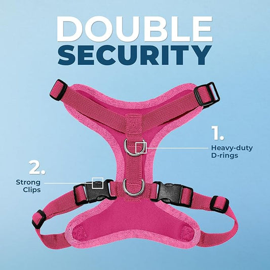 Voyager Step-in Pet Harness - All Weather Mesh, Adjustable Step in Harness for Cats and Dogs by Best Pet Supplies - Fuchsia, M