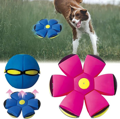 FlidRunest 2PCS Pet Toy Flying Saucer Ball, Flying Saucer Balls Dog Toy, Doggy Disc Balls with 3 Light for Interactive Dog,Cats, Children's Foot Ball,Outdoor Games,Camping Games