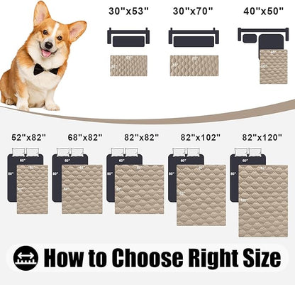 Smiry Waterproof Dog Bed Cover Blanket, Soft Reversible Pet Blanket, Washable Leakproof Cats Dogs Couch Cover for Sofa, Couch, Furniture (82x102 Inch, Taupe/Beige)