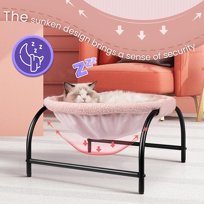 Cat Hammock Bed - Detachable, Breathable, Easy Assembly Indoors Outdoors, 16.9 in x 16.9 in x 9.5 in